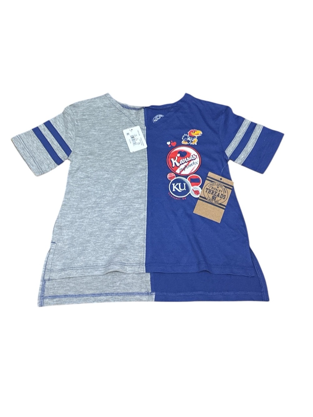 Rivalry Threads Kids Split-Front Tee - Blue & Gray